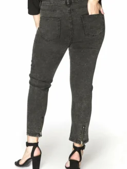 YOEK Jeans*Damen 7/8 Jeans grau uni