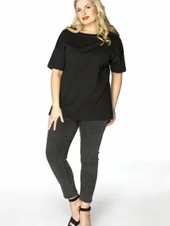 YOEK Jeans*Damen 7/8 Jeans grau uni