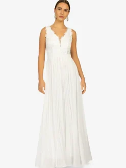 Kraimod Kleider*Damen Abendkleid weiß gemustert