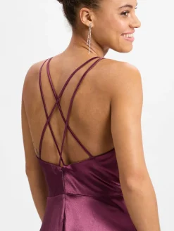 Hey Kyla Kleider*Damen Abendkleid bordeaux uni