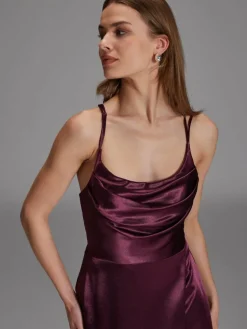 Hey Kyla Kleider*Damen Abendkleid bordeaux uni