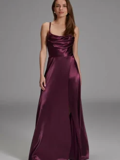 Hey Kyla Kleider*Damen Abendkleid bordeaux uni