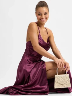 Hey Kyla Kleider*Damen Abendkleid bordeaux uni