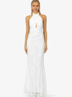 Kraimod Kleider*Damen Abendkleid weiß gemustert