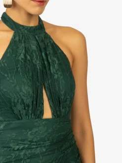 Kraimod Kleider*Damen Abendkleid grün gemustert