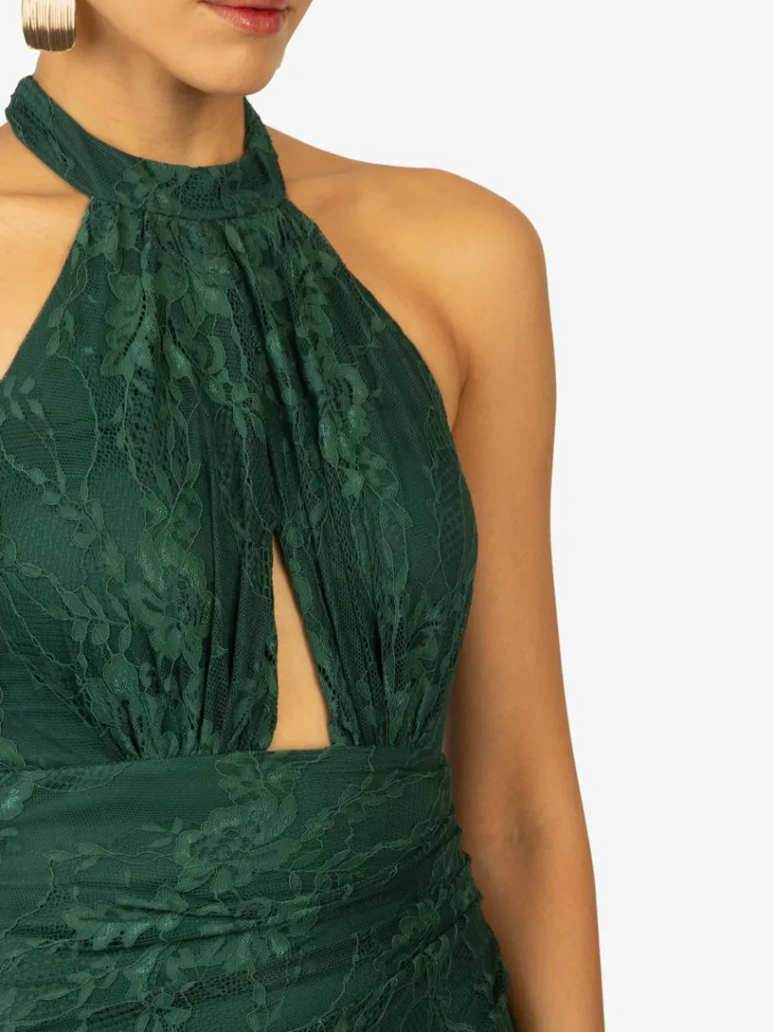 Kraimod Kleider*Damen Abendkleid grün gemustert