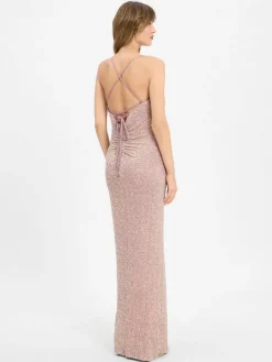 VM Kleider*Damen Abendkleid rosenholz uni