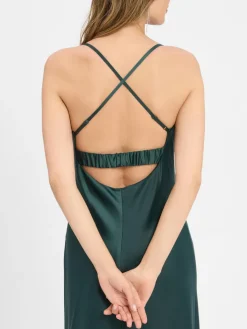 VM Kleider*Damen Abendkleid tanne uni