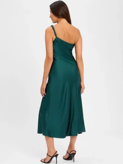 Marie Lund Kleider*Damen Abendkleid tanne uni