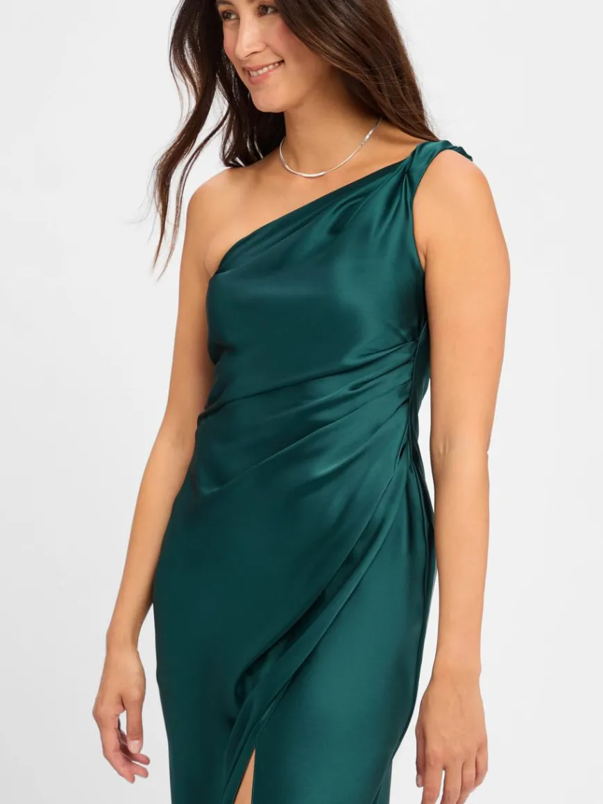 Marie Lund Kleider*Damen Abendkleid tanne uni