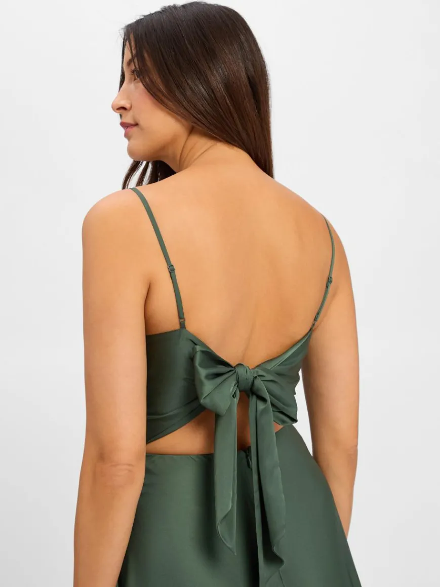 Marie Lund Kleider*Damen Abendkleid tanne uni