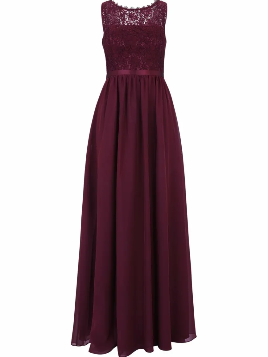 Vera Mont Kleider*Damen Abendkleid bordeaux uni