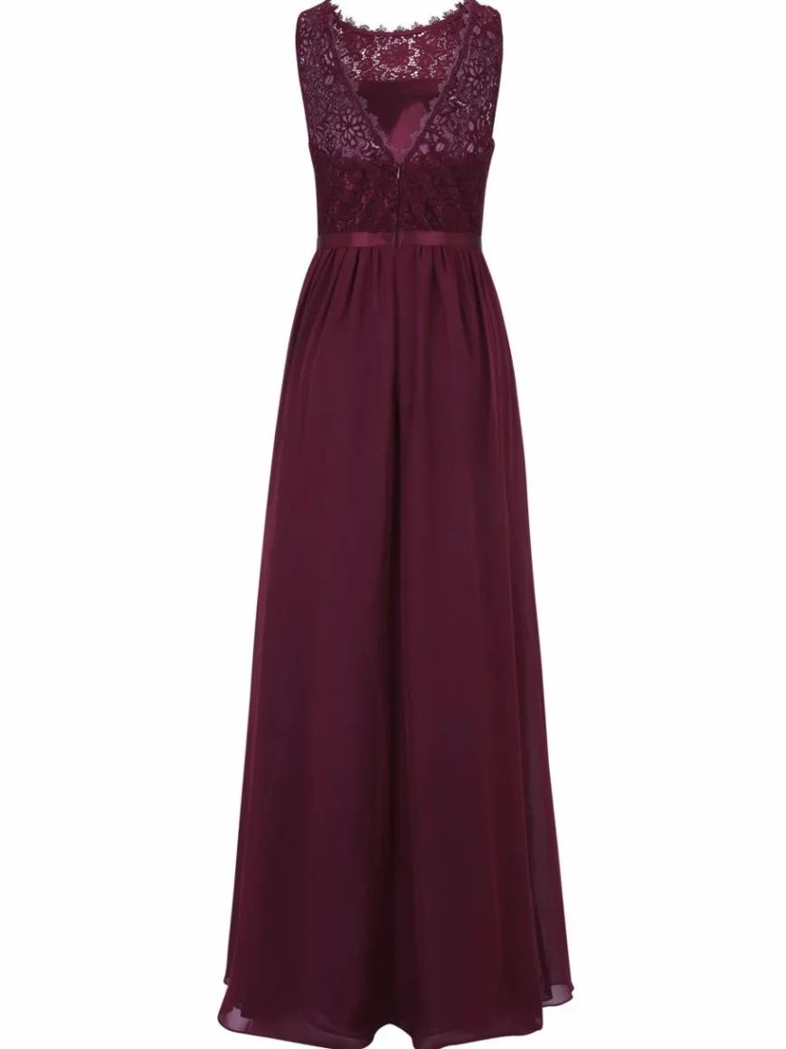 Vera Mont Kleider*Damen Abendkleid bordeaux uni