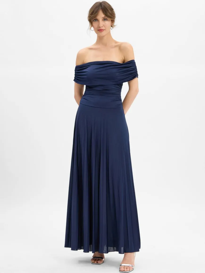 Marie Lund Kleider*Damen Abendkleid marine uni