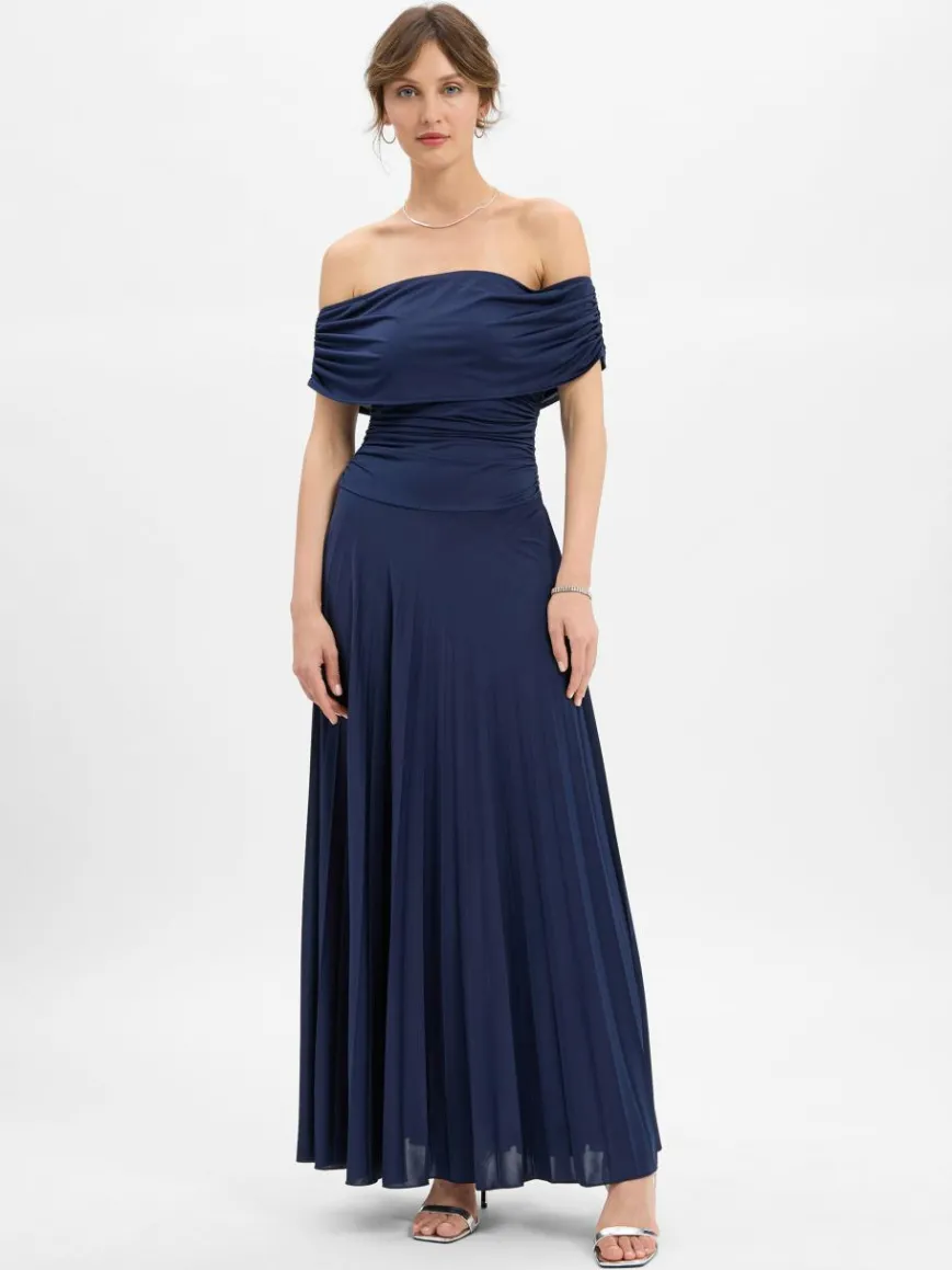 Marie Lund Kleider*Damen Abendkleid marine uni