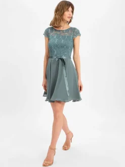 Swing Kleider*Damen Abendkleid schilf uni