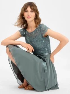 Swing Kleider*Damen Abendkleid schilf uni