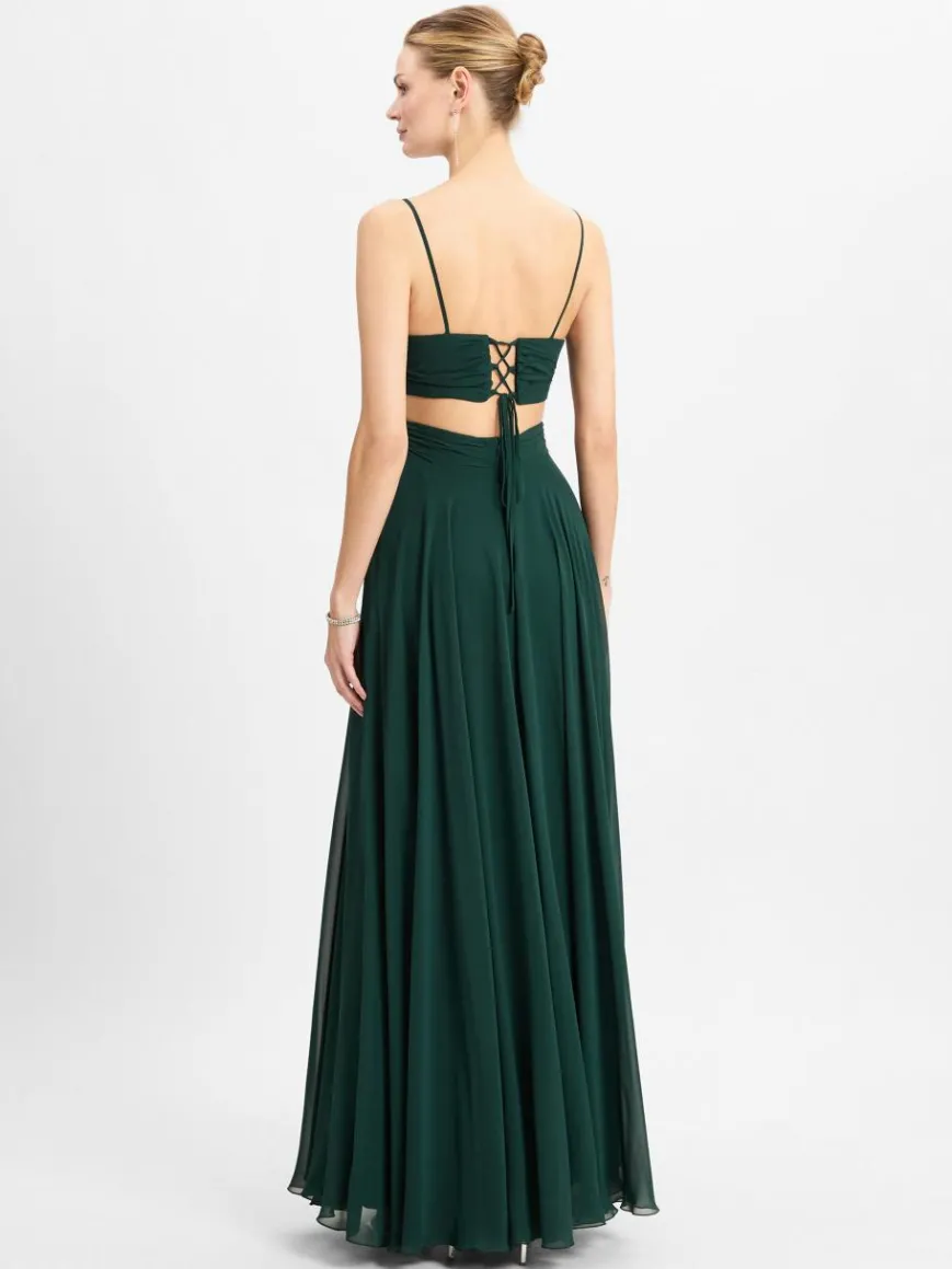 Marie Lund Kleider*Damen Abendkleid tanne uni