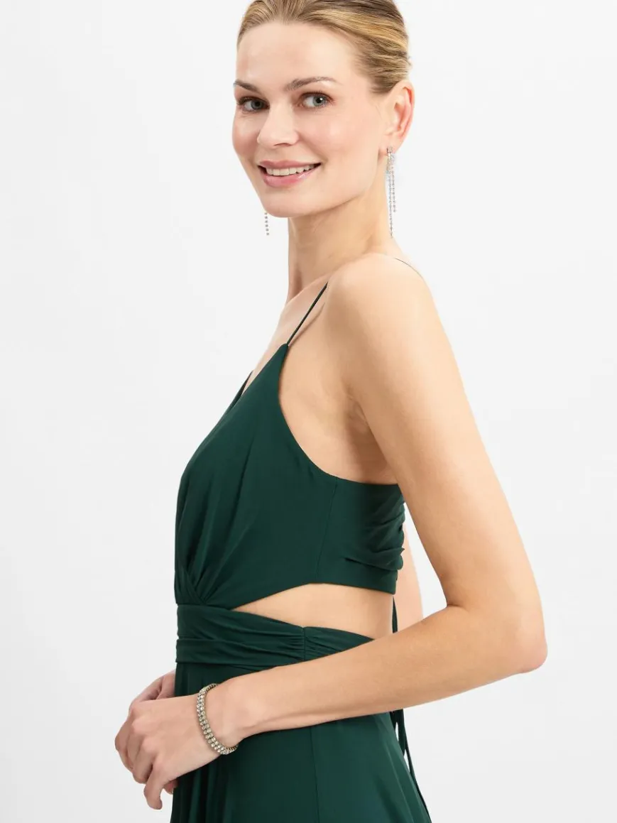 Marie Lund Kleider*Damen Abendkleid tanne uni