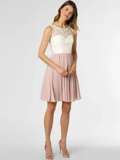 Luxuar Fashion Kleider*Damen Abendkleid ecru rosenholz uni