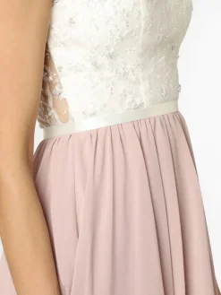 Luxuar Fashion Kleider*Damen Abendkleid ecru rosenholz uni