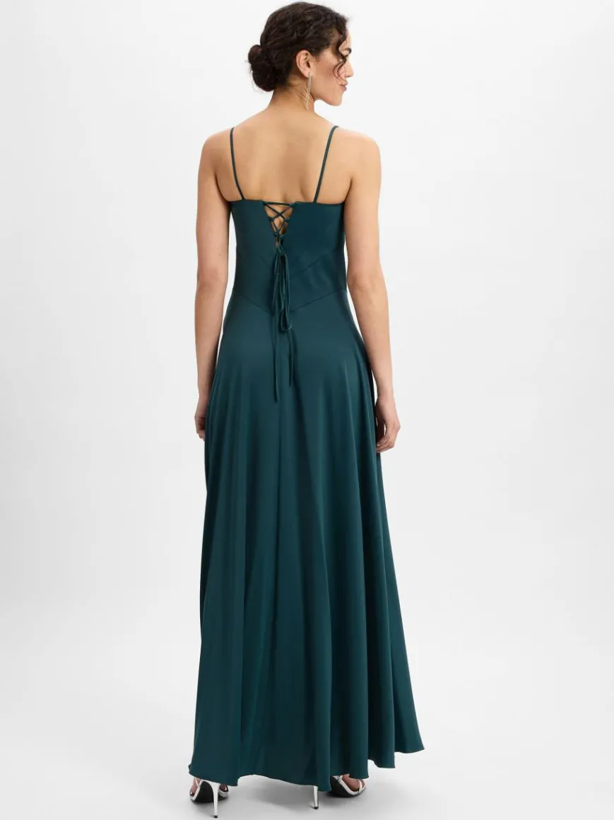 Marie Lund Kleider*Damen Abendkleid tanne uni