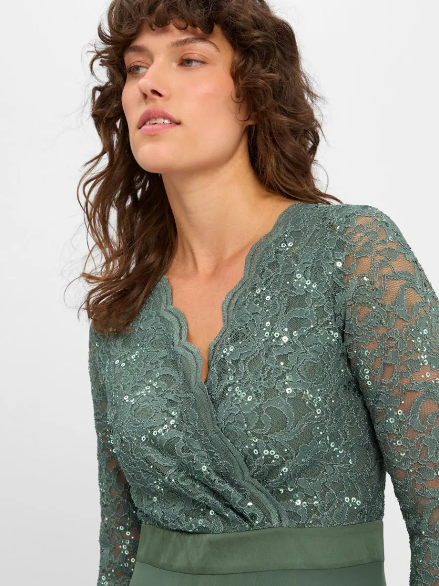 Swing Kleider*Damen Abendkleid oliv uni