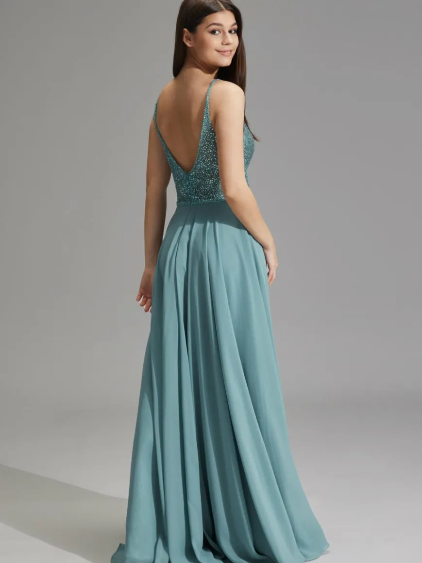 Hey Kyla Kleider*Damen Abendkleid aqua uni