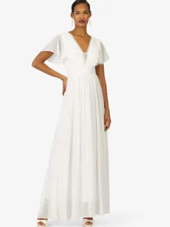 Kraimod Kleider*Damen Abendkleid weiß uni