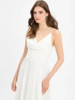 Marie Lund Kleider*Damen Abendkleid ecru uni