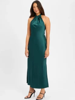 Marie Lund Kleider*Damen Abendkleid smaragd uni