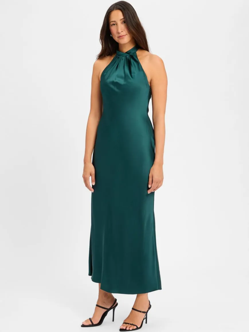 Marie Lund Kleider*Damen Abendkleid smaragd uni