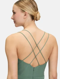 Vera Mont Kleider*Damen Abendkleid grün khaki uni