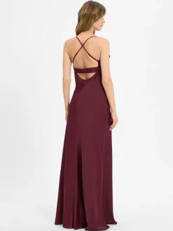 VM Kleider*Damen Abendkleid bordeaux uni