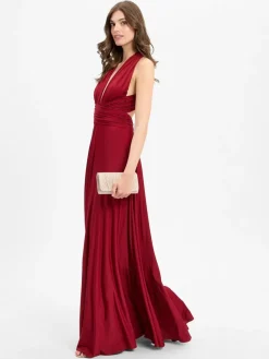 Marie Lund Kleider*Damen Abendkleid bordeaux uni