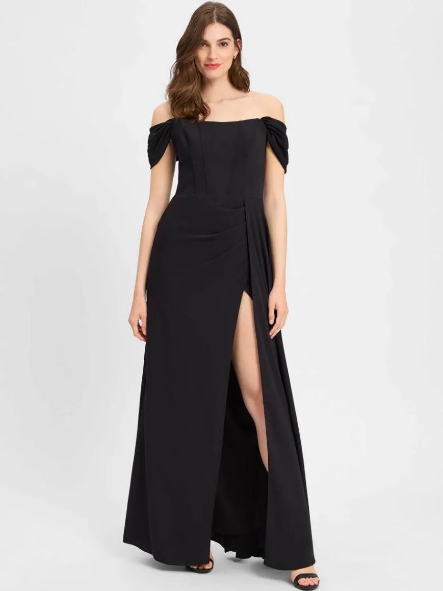 Marie Lund Kleider*Damen Abendkleid schwarz uni