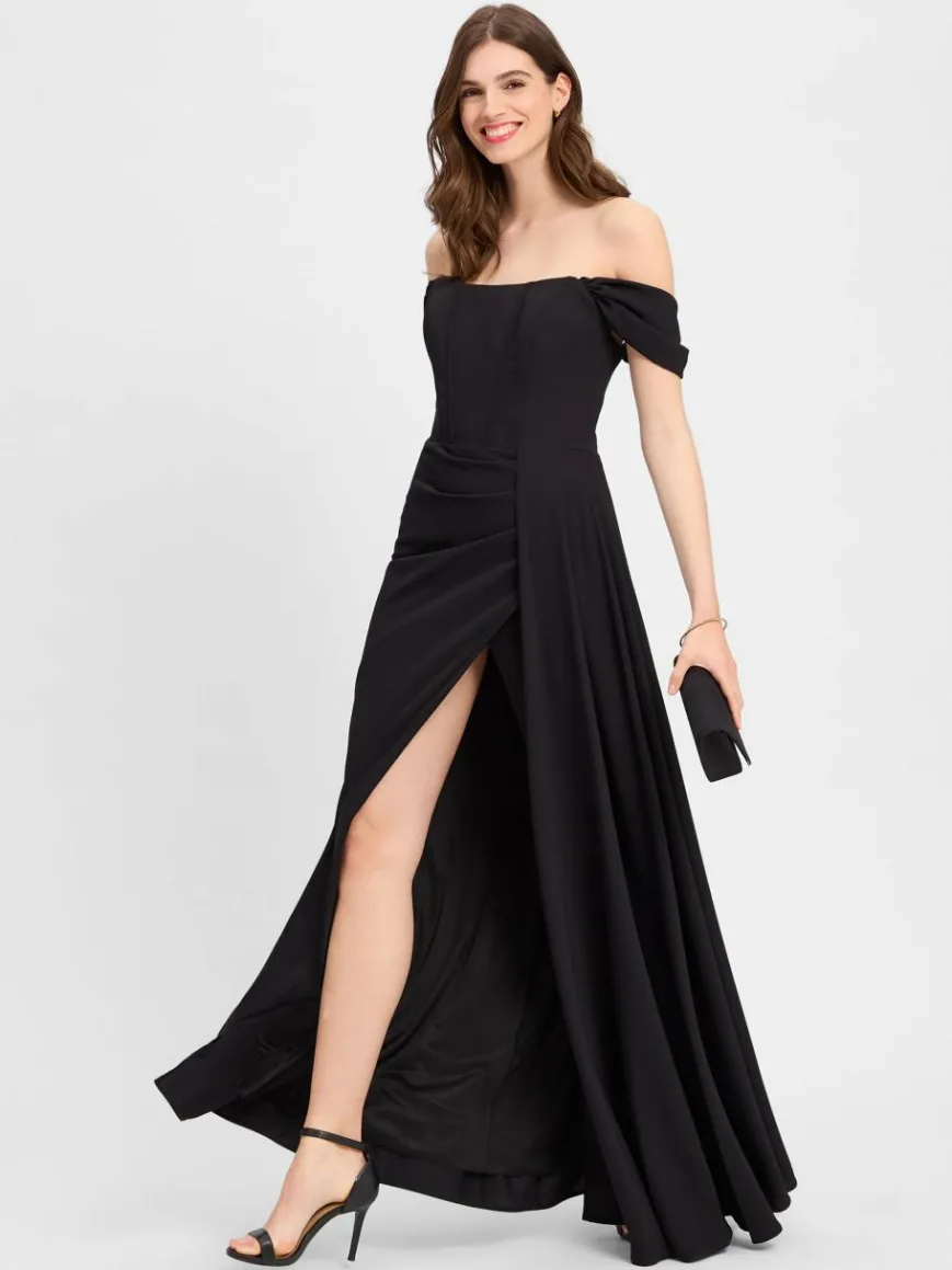 Marie Lund Kleider*Damen Abendkleid schwarz uni