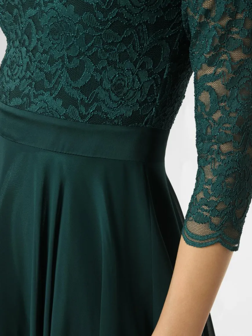 Swing Kleider*Damen Abendkleid tanne uni