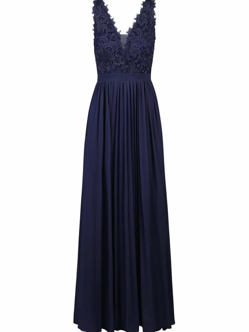 Kraimod Kleider*Damen Abendkleid marine gemustert