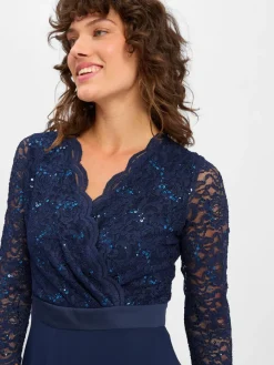 Swing Kleider*Damen Abendkleid marine uni