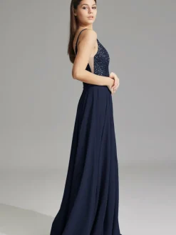 Hey Kyla Kleider*Damen Abendkleid marine uni