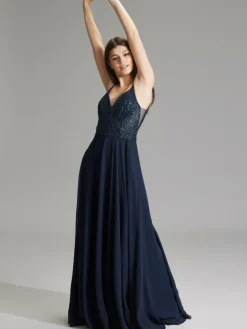 Hey Kyla Kleider*Damen Abendkleid marine uni