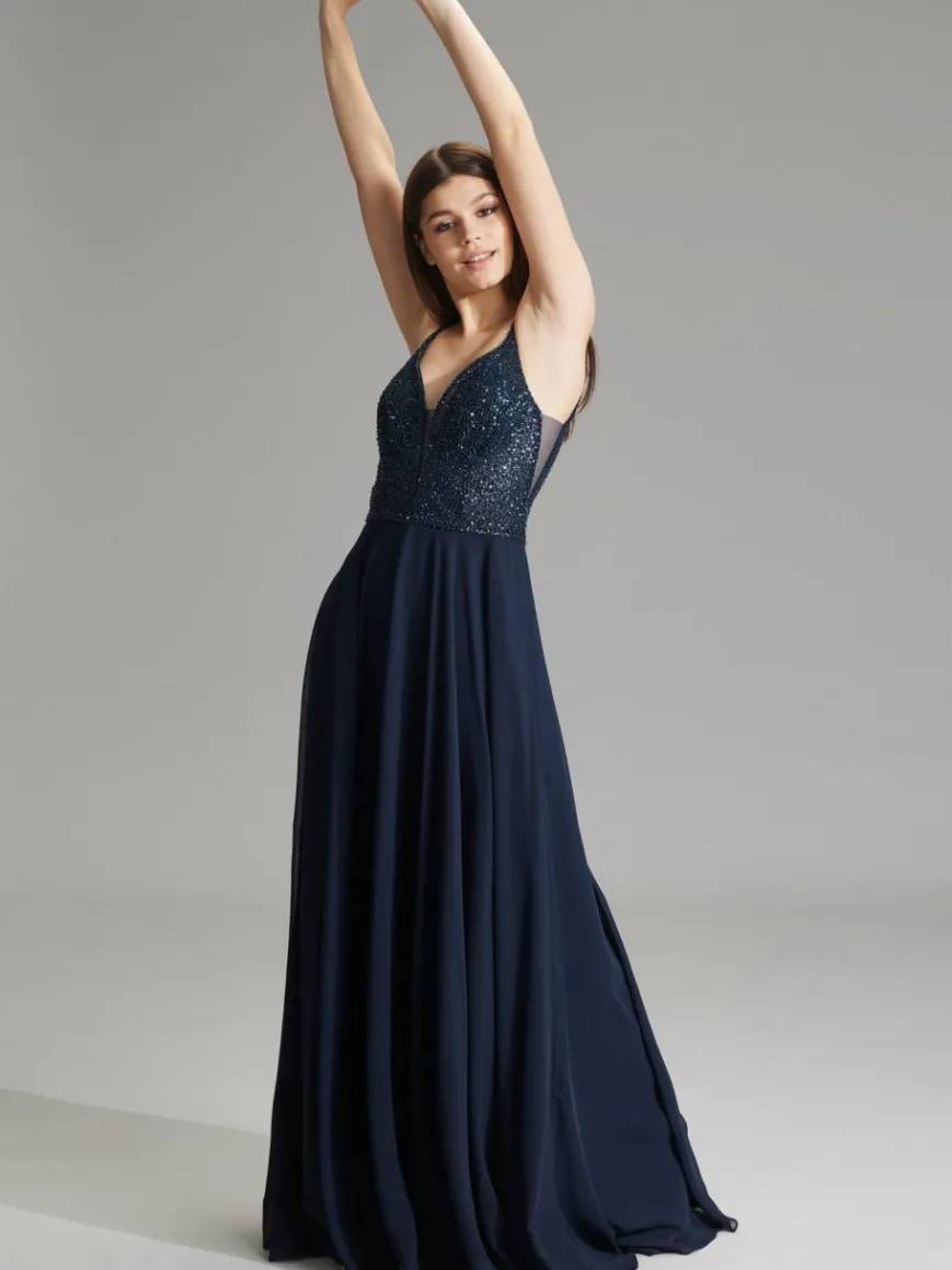 Hey Kyla Kleider*Damen Abendkleid marine uni