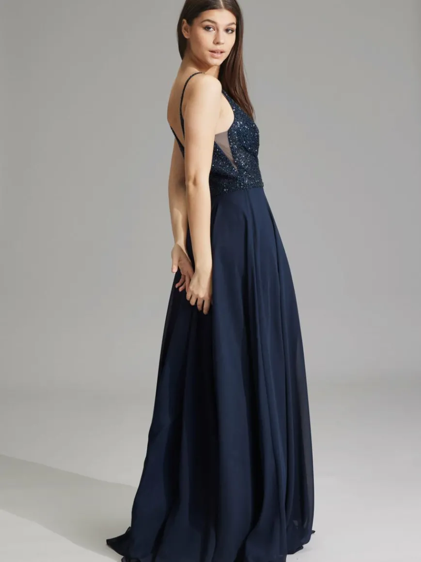 Hey Kyla Kleider*Damen Abendkleid marine uni