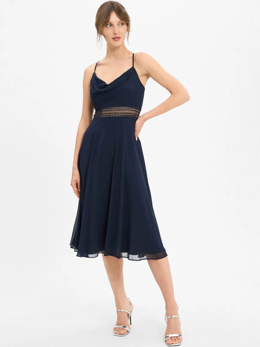 VM Kleider*Damen Abendkleid marine uni