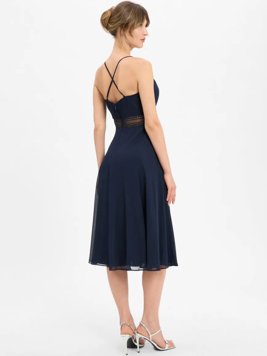 VM Kleider*Damen Abendkleid marine uni