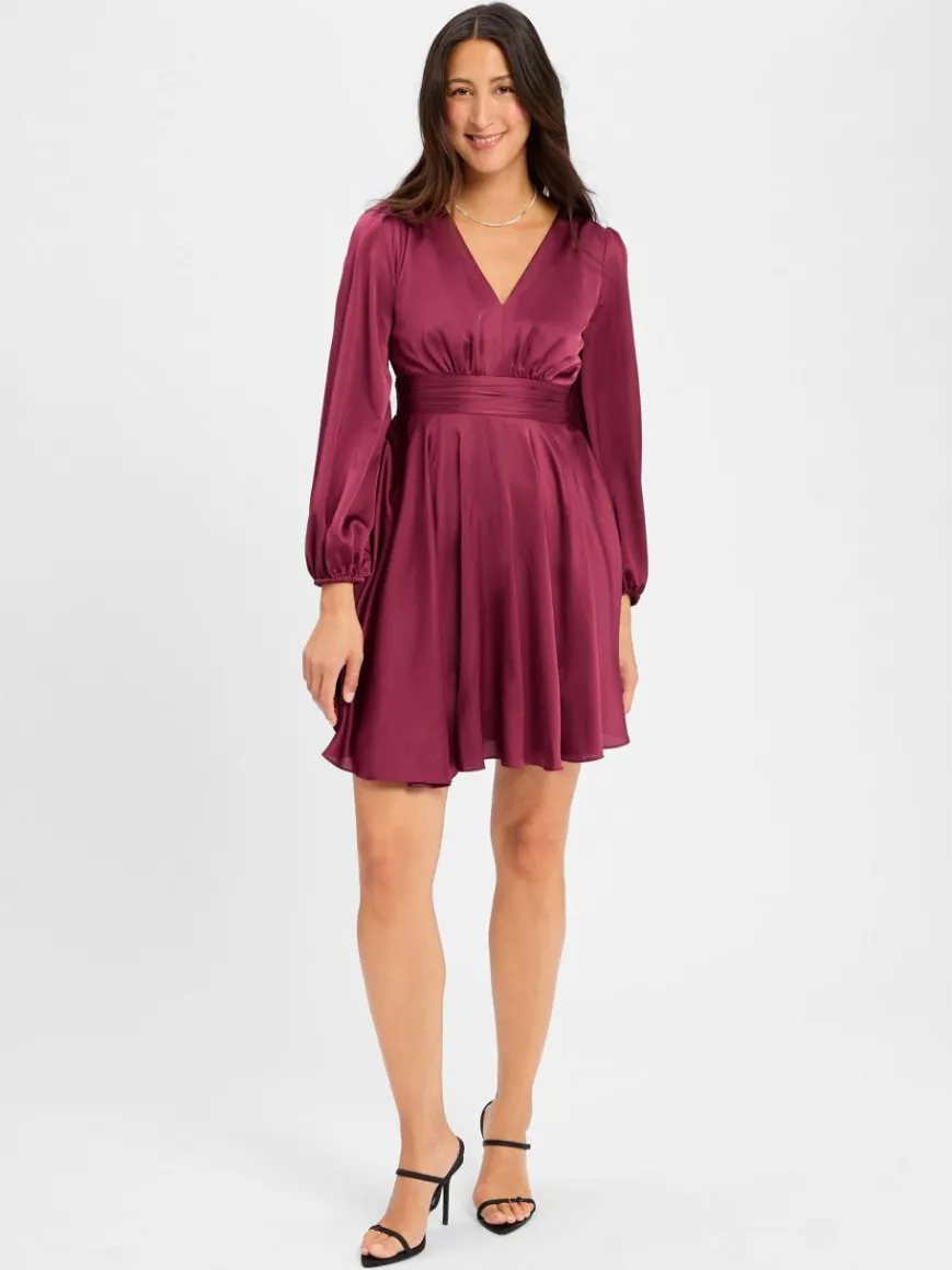 Marie Lund Kleider*Damen Abendkleid bordeaux uni