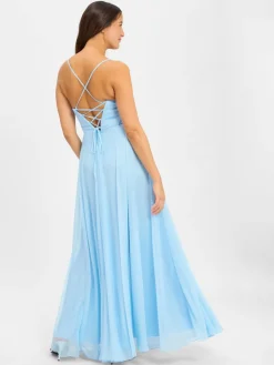 Marie Lund Kleider*Damen Abendkleid hellblau uni