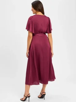 Marie Lund Kleider*Damen Abendkleid aubergine uni