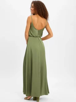 Hey Kyla Kleider*Damen Abendkleid oliv uni